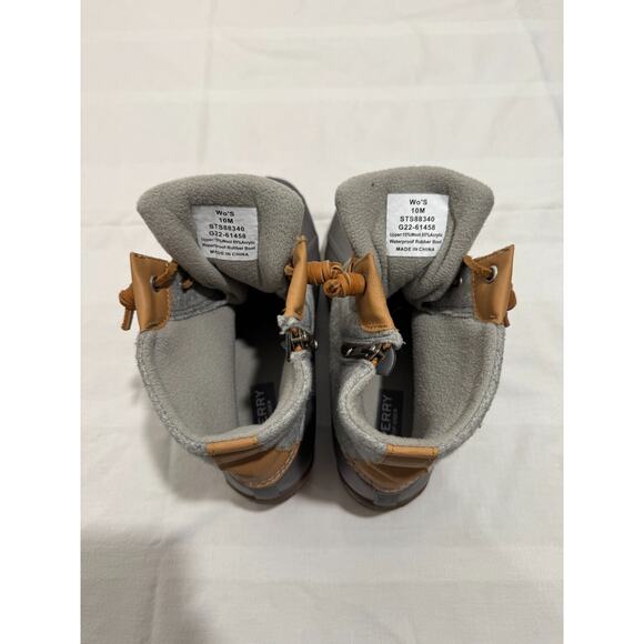 Sperry Womens Saltwater Emboss Wool Fleece Duck Style Boots Size 10M Gray - Picture 5 of 9